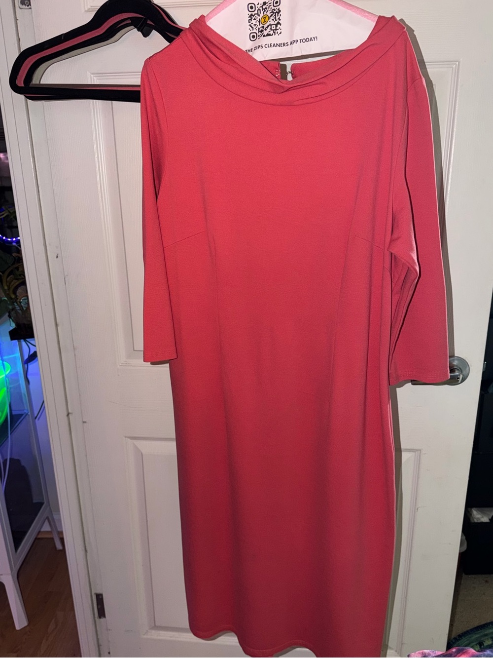 Pinup Couture Coral Pink Boatneck Dress